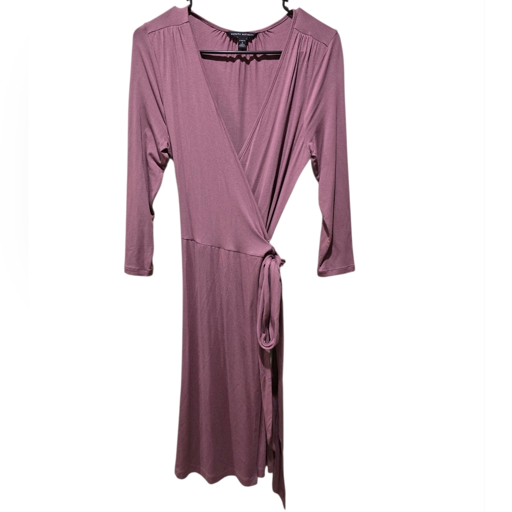 Elegant Banana Republic Stretchy Mauve Wrap Dress Size Small